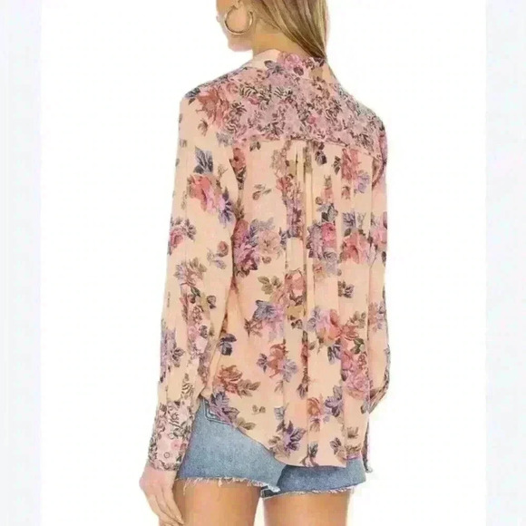 Free People hold on to me Floral Button Front Top sz small S - Picture 3 of 11